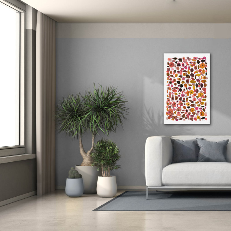 "Epic Graffiti" Mid Century 3 Plum "par Cheryl Warrick, art mural sur toile, H 40 po x l 26 po