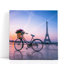 Vélo avec un panier de fleurs - reproduction d'art sur toile