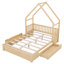 Lit plateforme en bois avec garde-corps et 2 tiroirs Wood House-1379674993