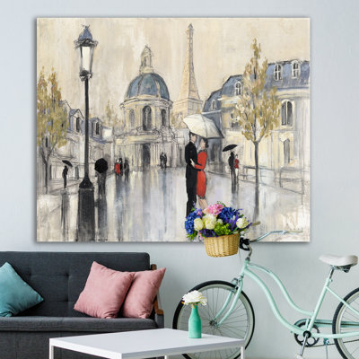 «Love in Paris I», reproduction d'art sur toile tendue
