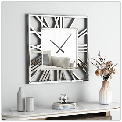 Grande horloge murale à miroir