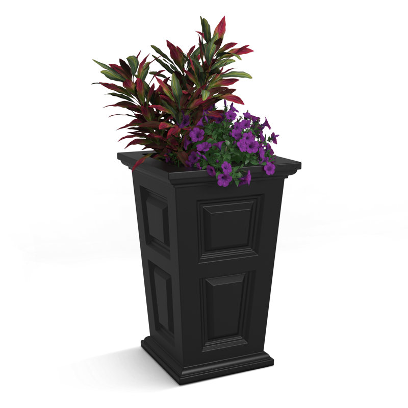 Pot à fleurs en résine Siriana, Noir