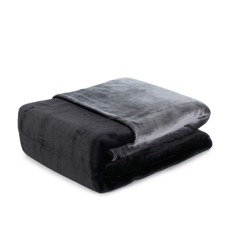 Cashmere Feeling Duvet Cover Set, Black/Grey, Single - 1 Pillowcase (80 x 80 cm)