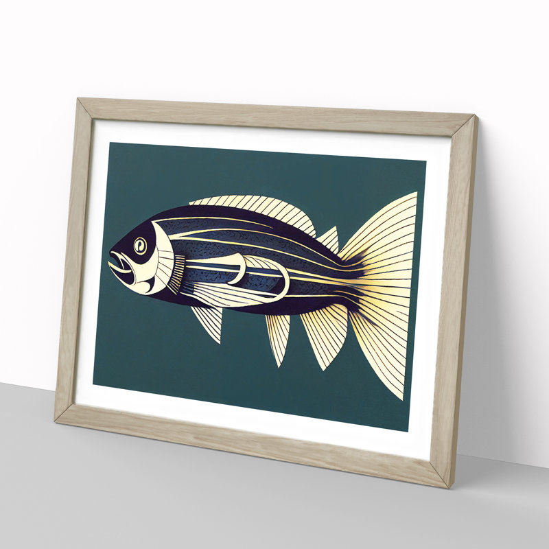 Classic Fish - Framed Print, 34cm H x 46cm W x 2cm D, Oak