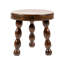 Round Mango Wood Accent Table With Dowel Tri-Pod Legs In Walnut