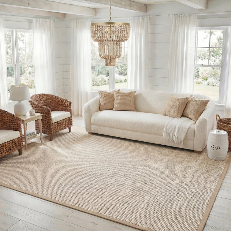 Kiki Jute/Sisal Marble/Linen Area Rug