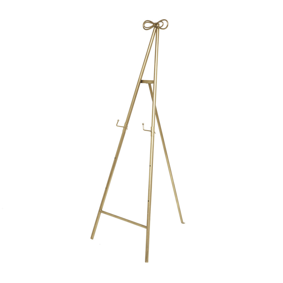 Metal Adjustable 3 Tier Display Gold Easel with Bow Top Cole & Grey 