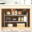 Organisateur de rangement robuste à 2 niveaux sous évier – Armoire de rangement extensible grise avec largeur réglable et 5 niveaux de hauteur d'étagère