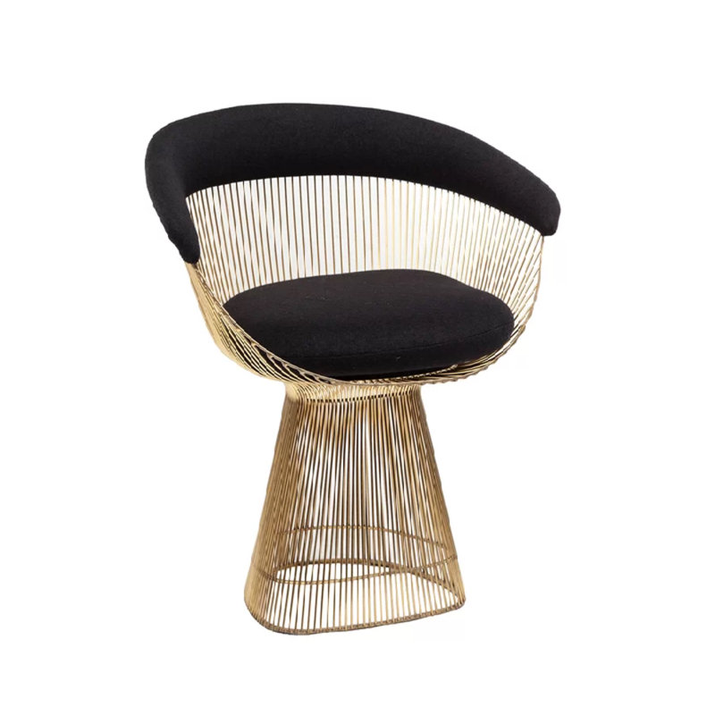 Chaise de salle à manger rembourrée Harman, Or