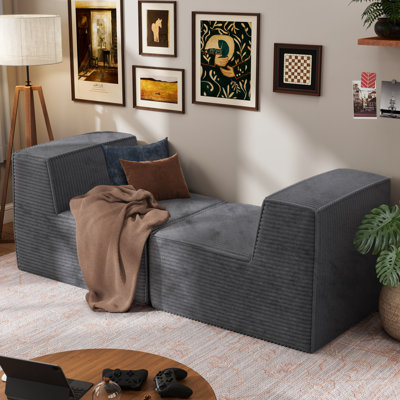 Causeuse modulaire sans accoudoirs en chenille de 63 po Winkler
