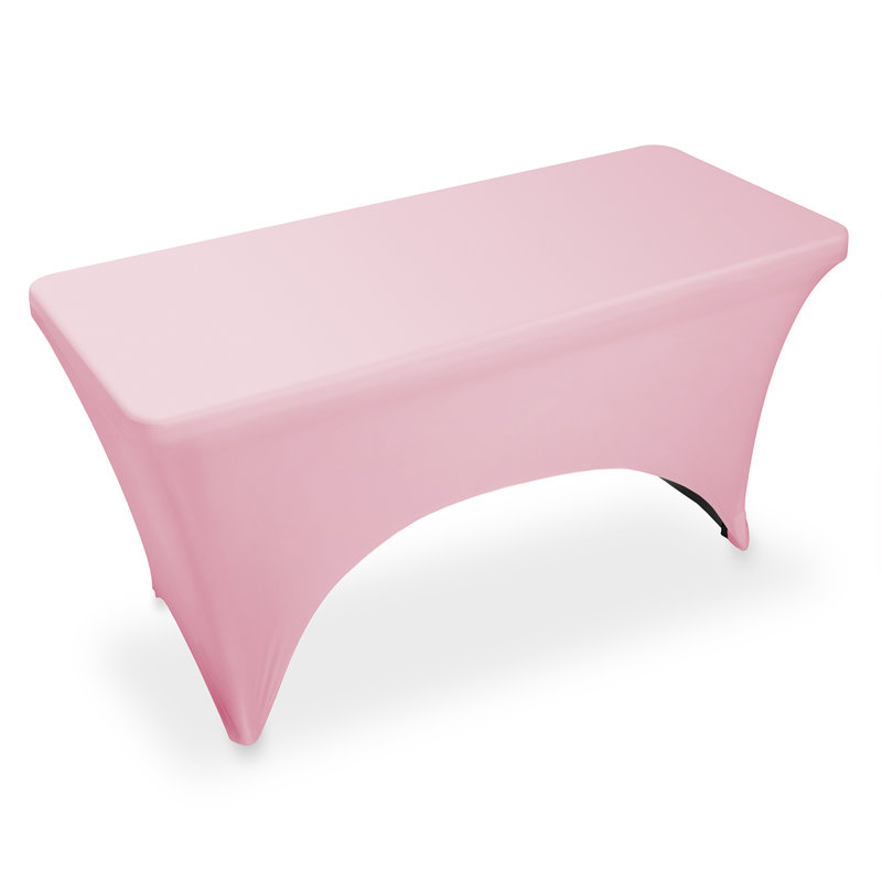  Solid Color Polyester Wedding Tablecloth, Pink, 48" x 24"