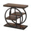 Table de bout étroite 25,59 pouces à 4 niveaux avec tablettes de rangement, cadre rustique en bois et métal pour petits espaces
