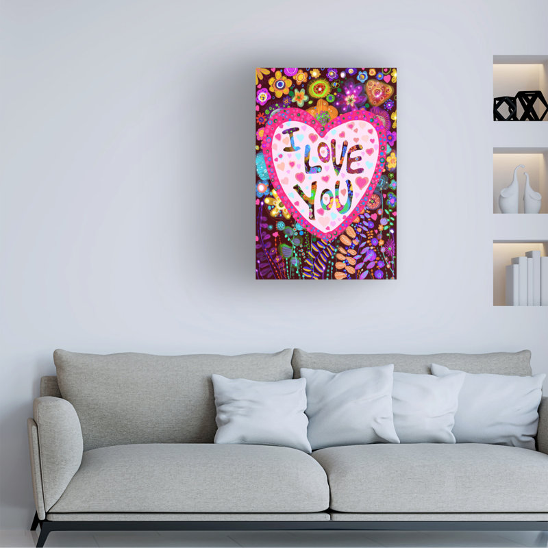 Art mural sur toile tendue - Noemi Ibarz «Love 300», décoration murale pour le salon, la chambre à coucher ou le bureau - 12 x 19