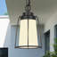 1-Light Small Outdoor Hanging Lighting Frosted Glass