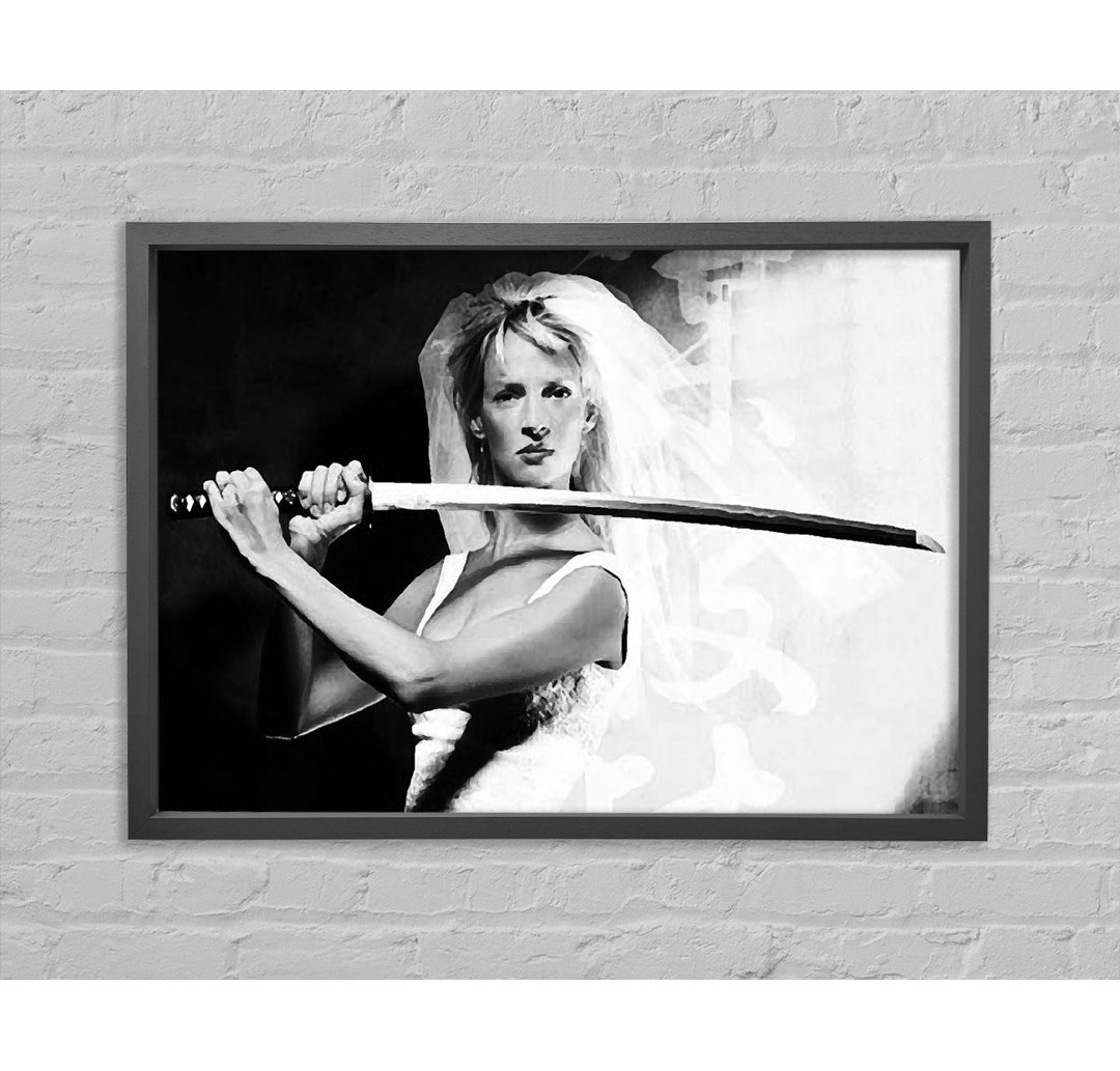 Kill Bill The Bride B N W - Einzelner Bilderrahmen Kunstdrucke auf Leinwand