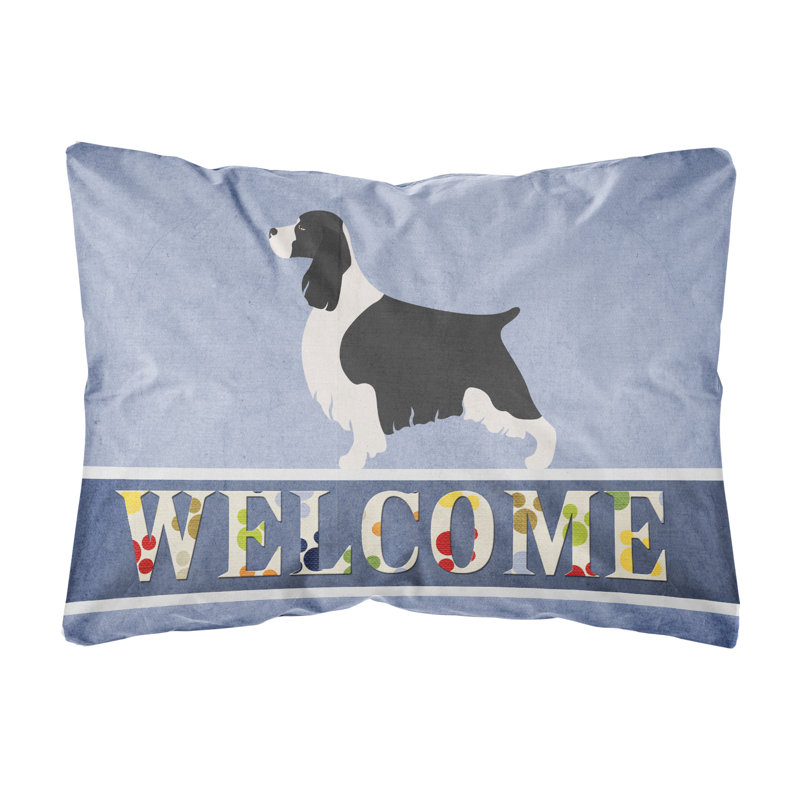  Coussin décoratif intérieur / extérieur English Springer Spaniel Welcome