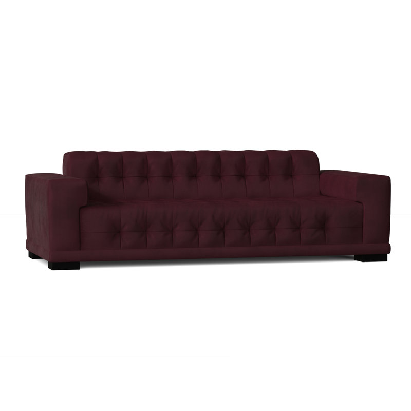 Canapé à accoudoirs carrés 89 po, Velours Bella Dove Performance, Noir, Standard