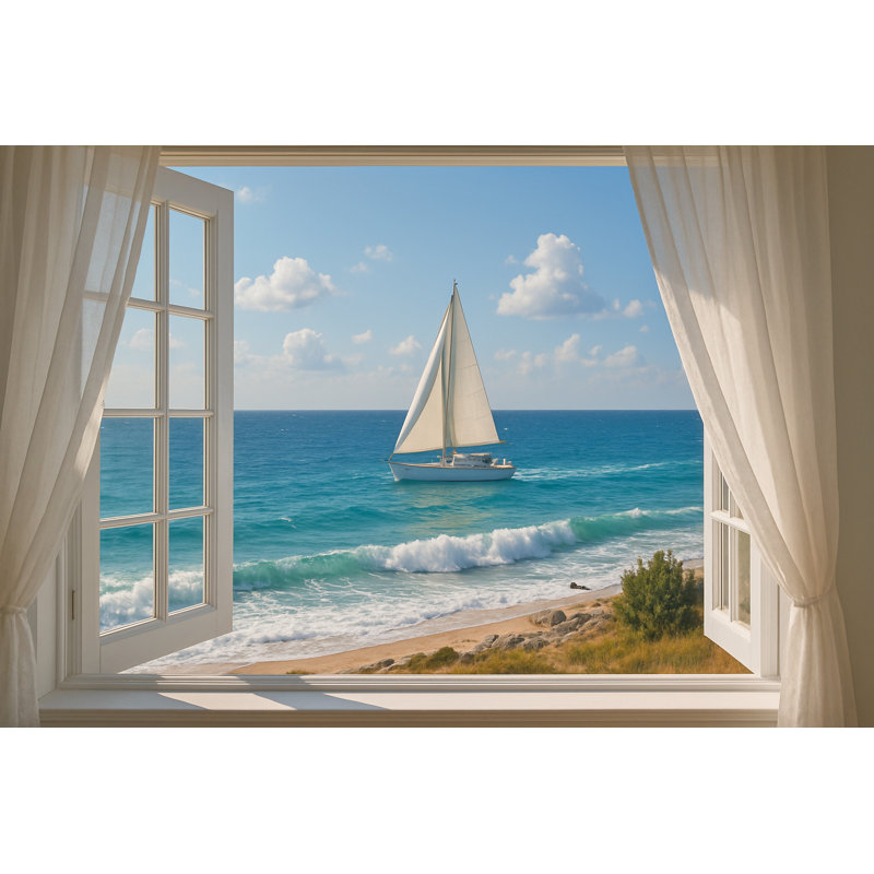 «Ocean Breeze Sail» - art mural fenêtre nautique