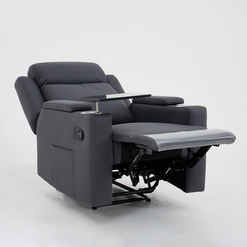 Upholstered Home Theater Recliner Sofa Seat, Graphite Gray