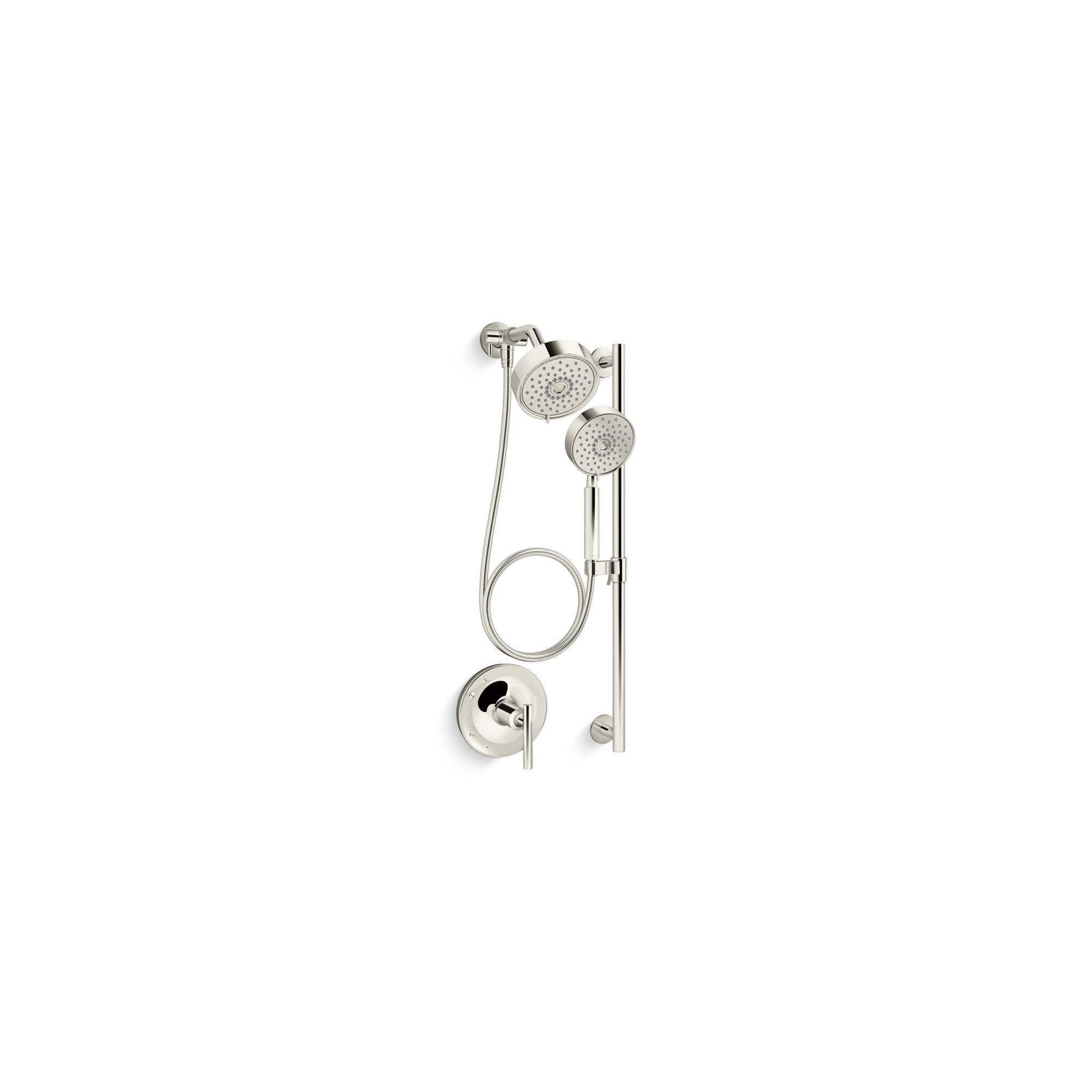 Kohler Purist Performance Showering Kit, 1.75 GPM Multifunction Showerhead and Handshower Package, Three Spray Settings