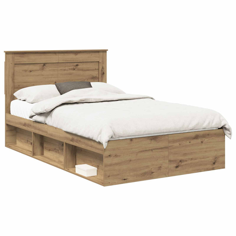 Solid Wood Bed, Small Double (4'), Artisian Oak