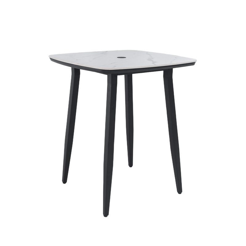 Weatherproof Marble-inspired Bistro Table Sintered Stone Modern Style Outdoor