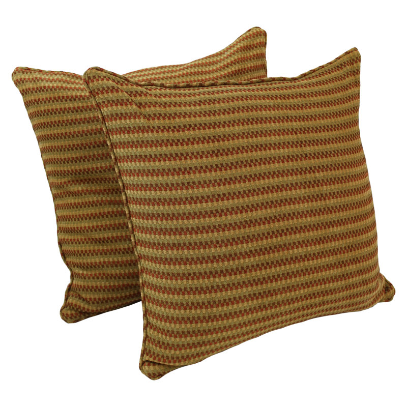 Veranda Striped Chenille Reversible Throw Pillow