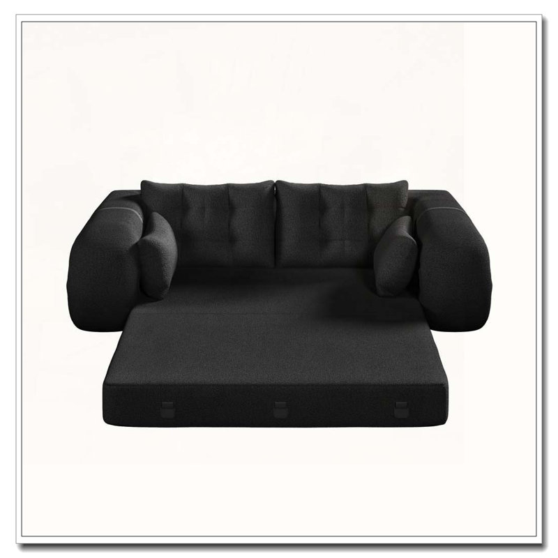 Canapé-lit pliable multifonctionnel 78,7 po, Noir