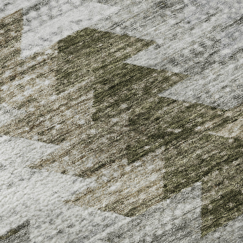 Premium Machine Washable Cerrito Brown Rug, Rectangle 2'6" x 3'10"