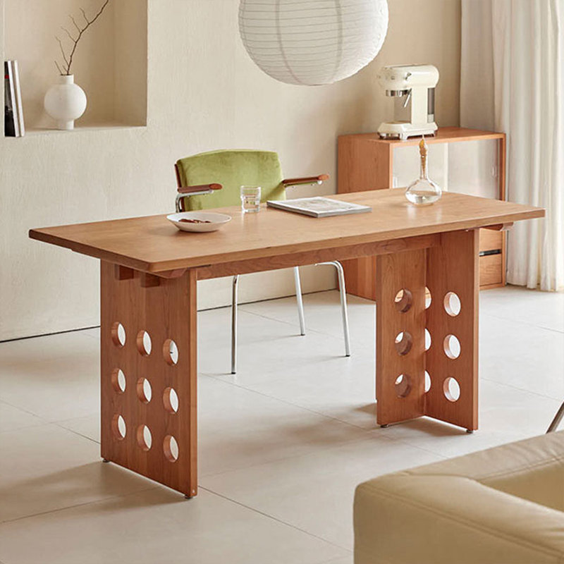 Bureau rectangulaire en bois massif couleur cerisier, H 29,53 po x l 62,99 po x P 31,5 po