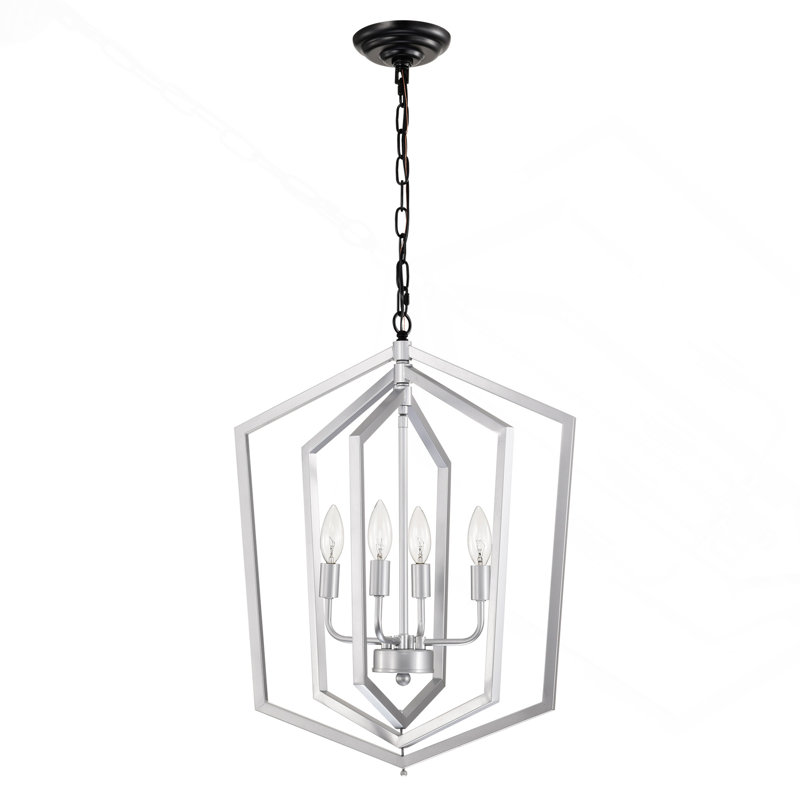 Lustre 4 lumières Farmhouse S, Argent argent