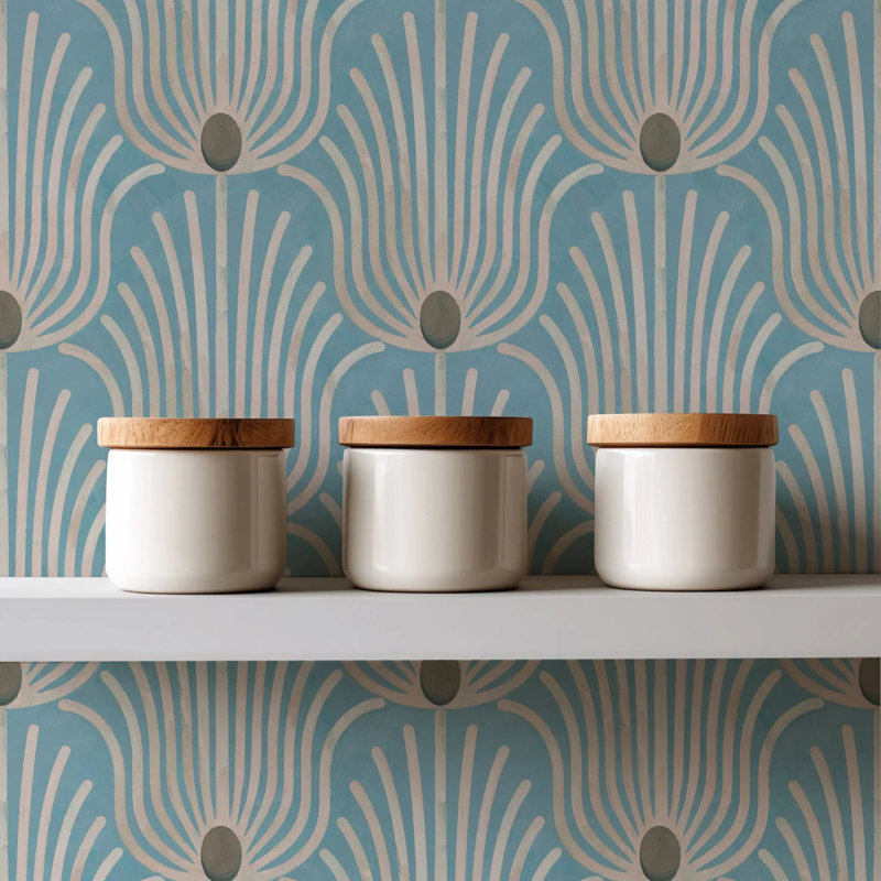 Carlyle Feather - Wallpaper, Premium Paper, Blue Jewel