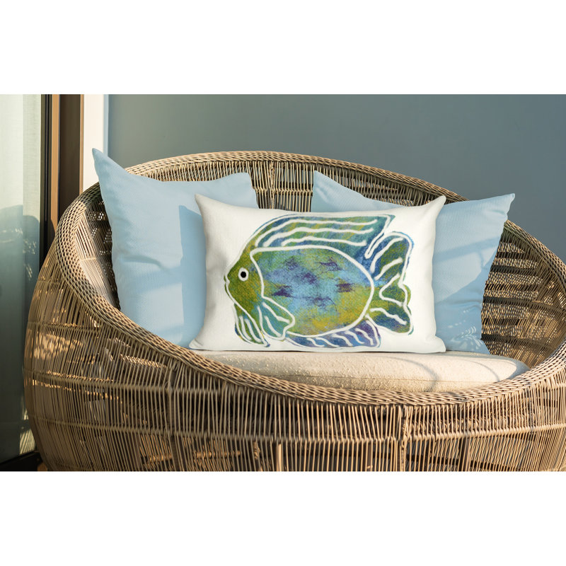  Batik Fish Outdoor Lumbar Pillow