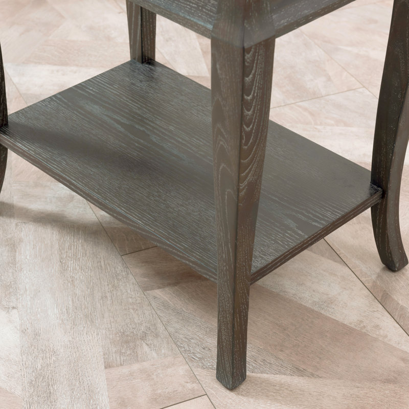 Luna Solid + Manufactured Wood Narrow Side Table, Gray Wash