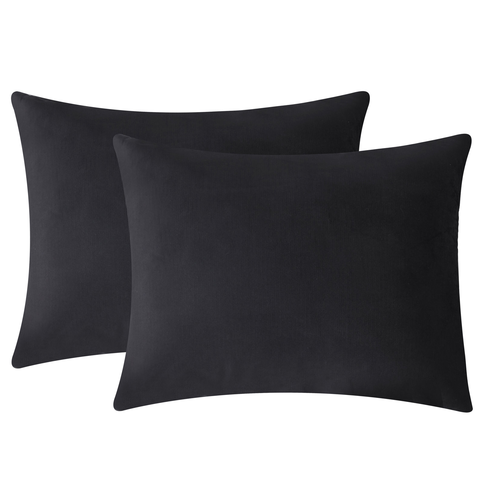 Cotton Duvet Cover Set, Queen Duvet Cover + 2 Standard Shams, Black