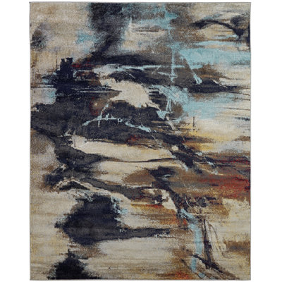 Stehouse Abstract Area Rug in Earth/Sky