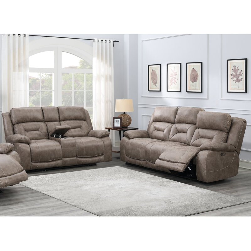 Aprill Upholstered 77'' Reclining Loveseat, Desert Sand Polyester