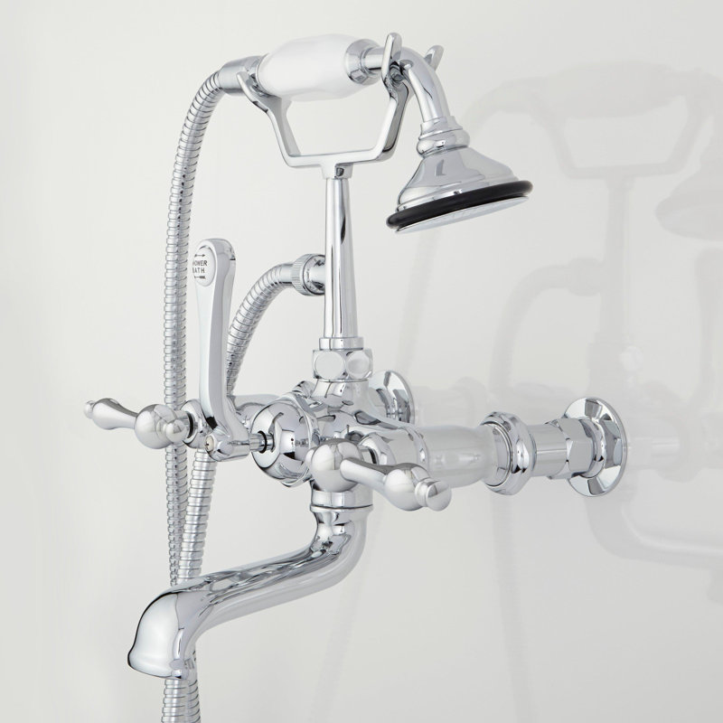 Robinet de téléphone mural et douche à main avec poignée levier, Chrome