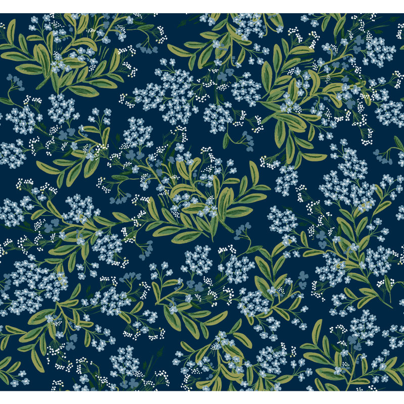 Rouleau de papier peint lisse Cornflower L 27 po x l 27 po, Mauve / Vert