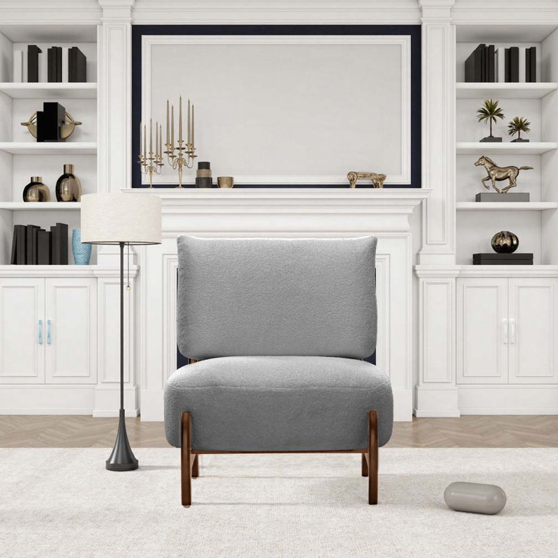 Chaise d'appoint rembourrée, Gris