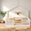 Lits pour enfants en bois durable avec rails hauts et DEL, style Montessori