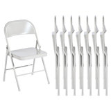 Durable Foldable All-Metal Chairs - Set of 8 for Versatile Use