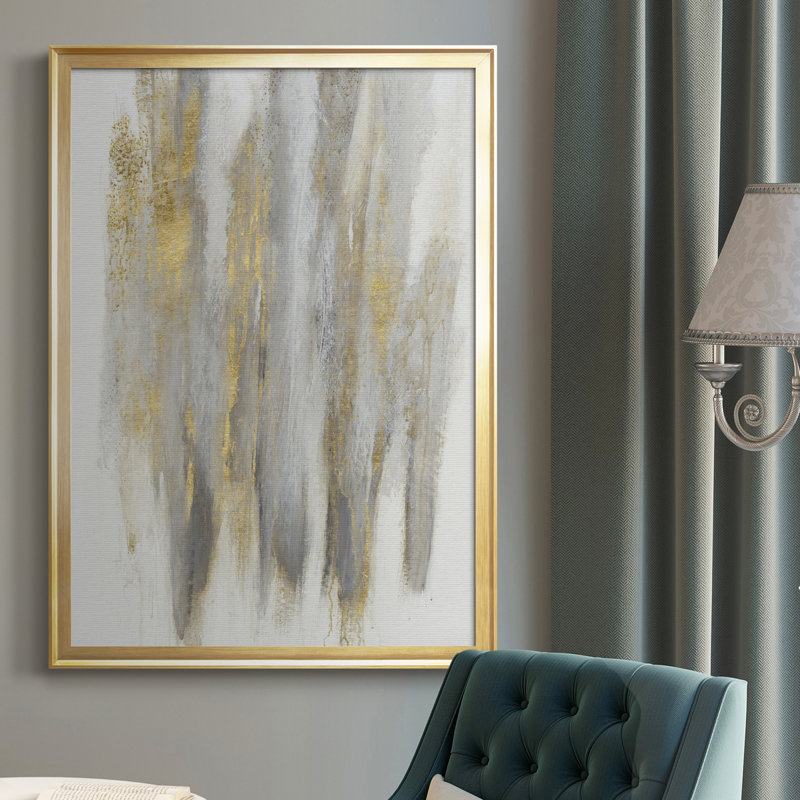 Free-Flowing II - cadre photo, impression sur toile, H 36,5 po x l 26,5 po x P 1 po, Or