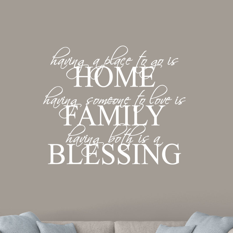 Adhésif décoratif « Home Family Blessing » Henline, Blanc
