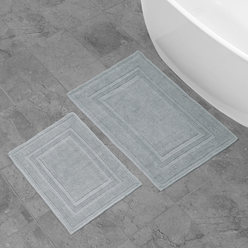 Bryson 100% Cotton Bath Rug, Washed Grey