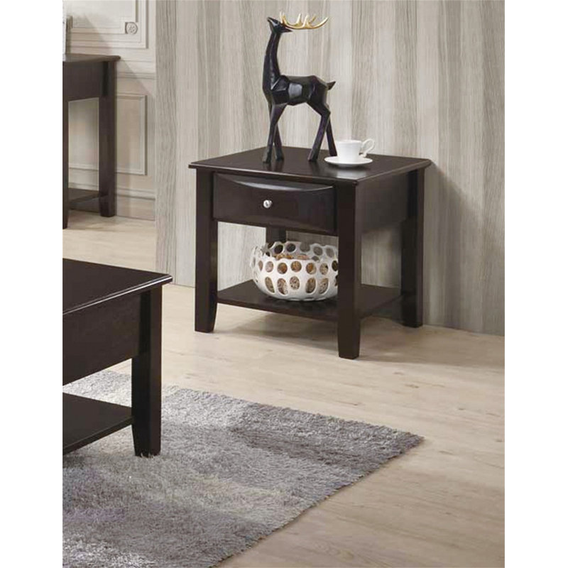 Table de bout simple en bois avec table de bout et tiroir d'appoint
