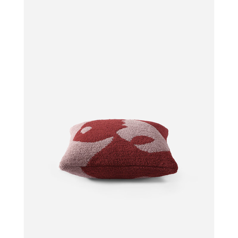 Faces II Square Pillow Cover & Insert, Rose/Pomegranate