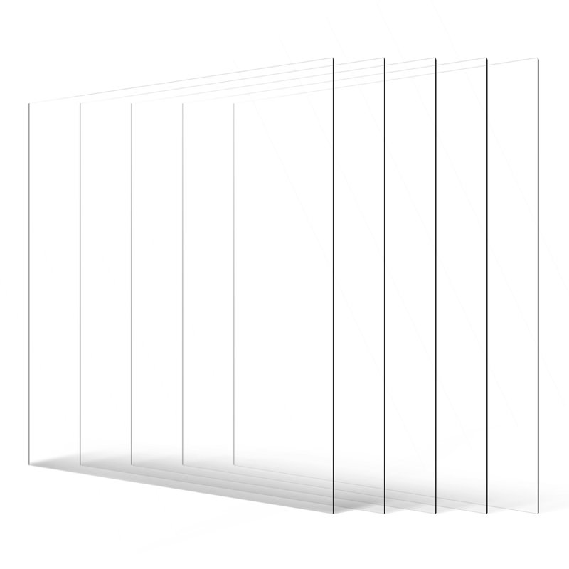 Feuilles de PET / plexiglas, paquet de 5 feuilles de plastique, panneaux transparents et transparents en plastique transparent de 24 po x 36 po de 0,04 po d'épaisseur pour l'artisanat, verre de remplacement pour cadre photo, projet de bricolage, facile à couper