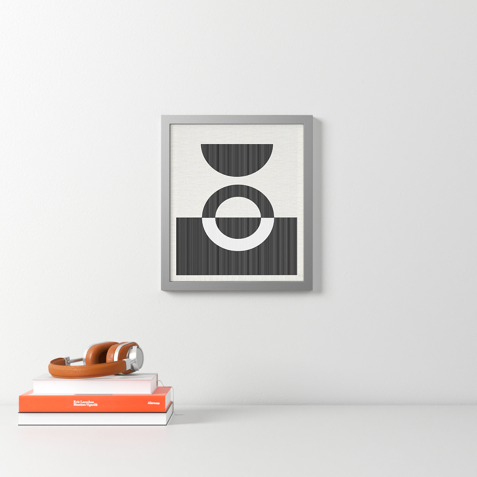 Eclipse III, Matte Silver Framed, 15" H x 13" W x 0.75" D