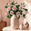  1 branche, 3 mini têtes de roses artificielles, bouquet de fleurs, décoration de bureau à domicile, (rose)-128926759